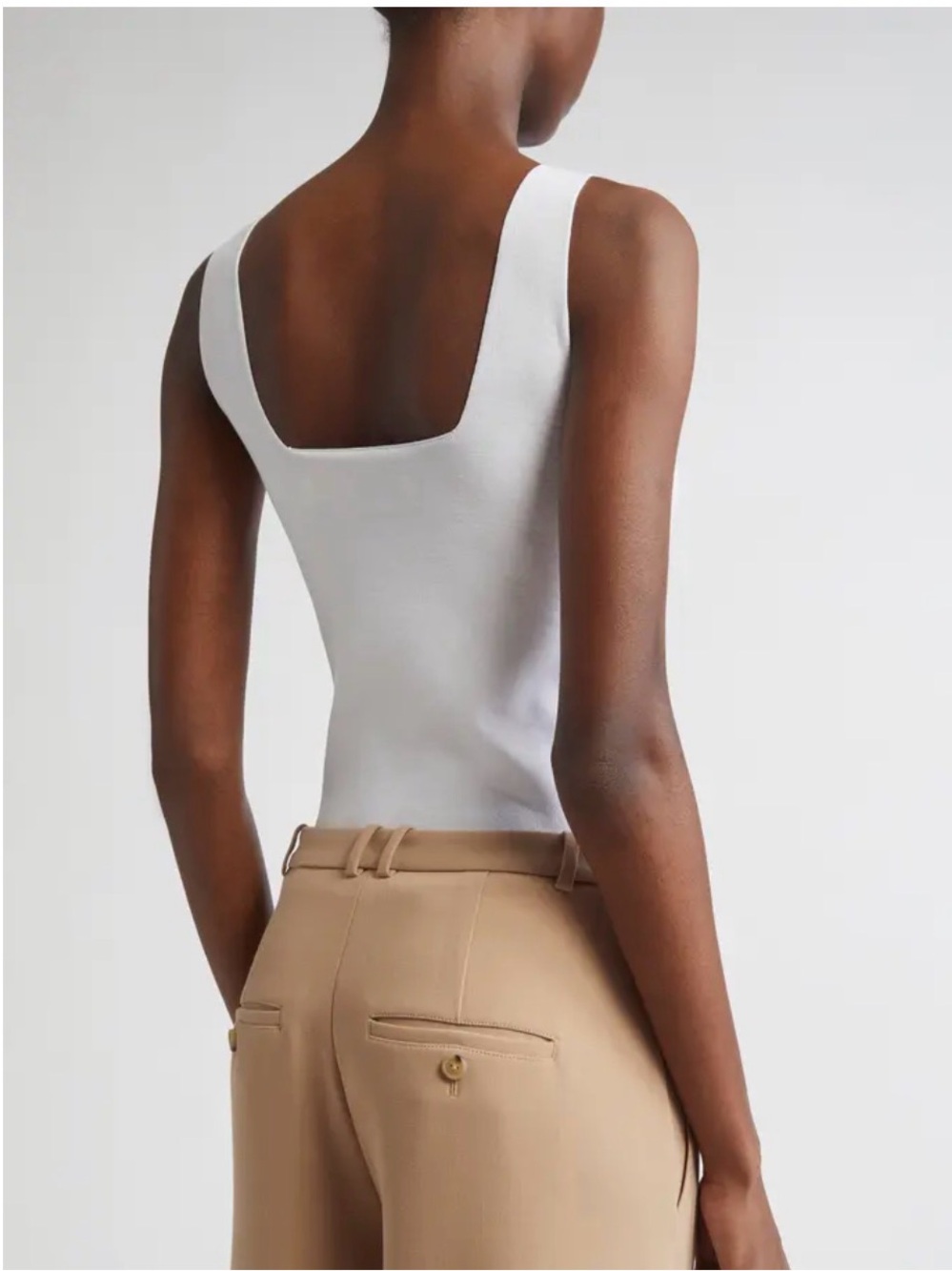 Vince White Square-Neck Ribbed Tank - Picture 2 of 7